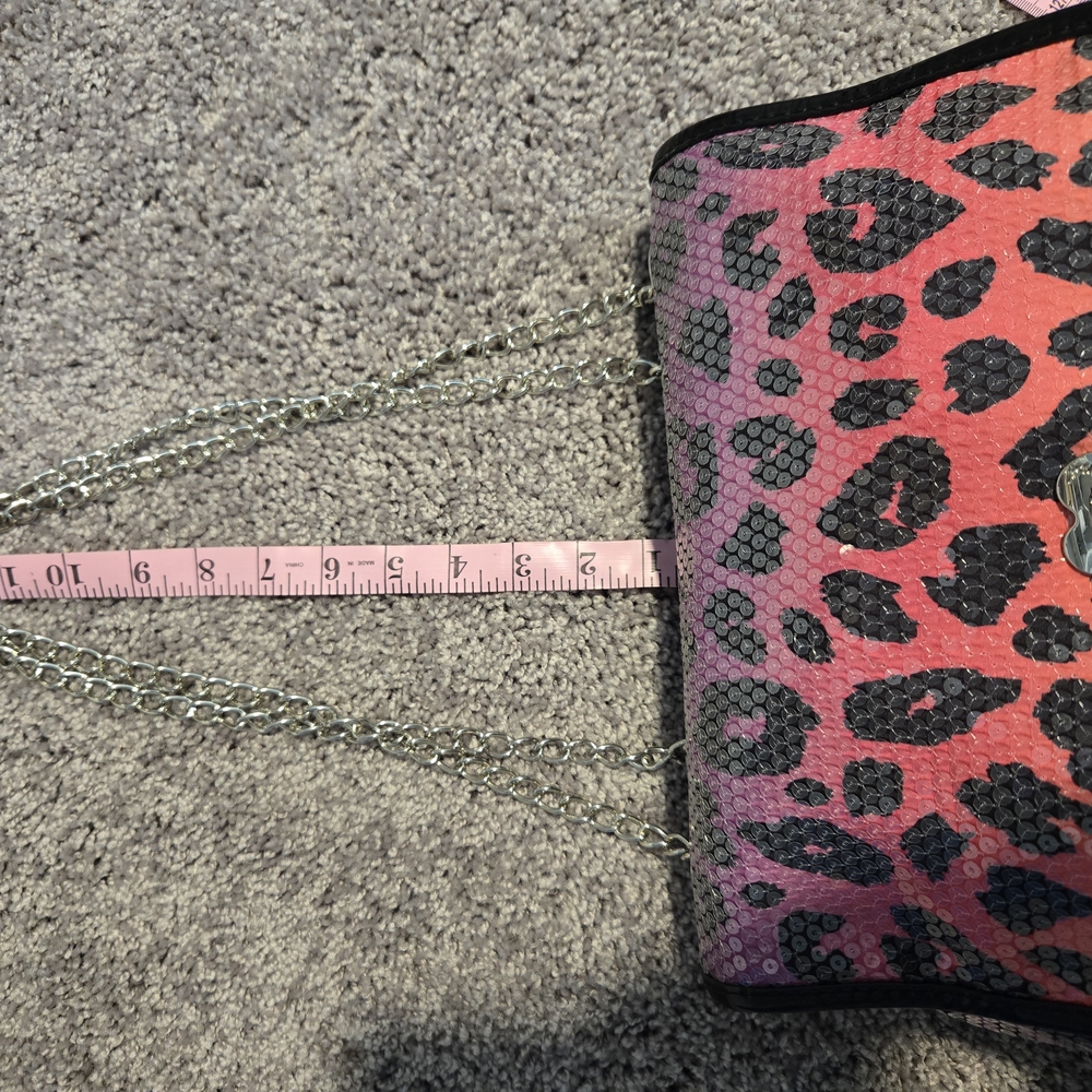 Betsey Johnson Pink Leopard Sequin Clutch - Picture 2 of 7